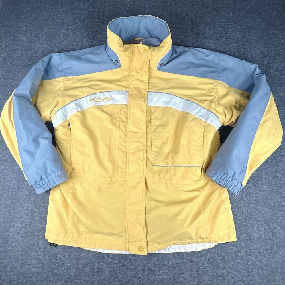 Columbia Jacket Womens Plus Sz 1X Yellow Core Interchange Fleece Lined VTG 90s